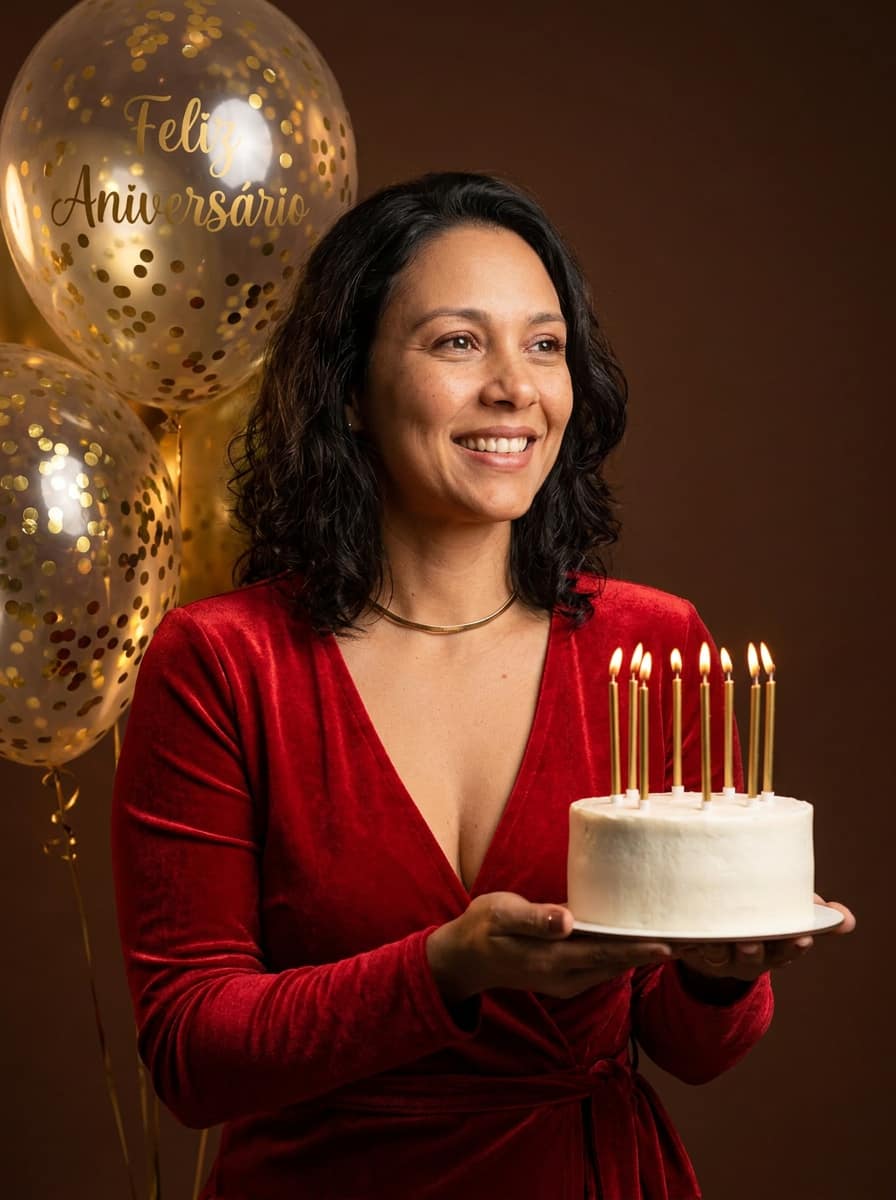 Estilo Vestido vermelho e velas altas